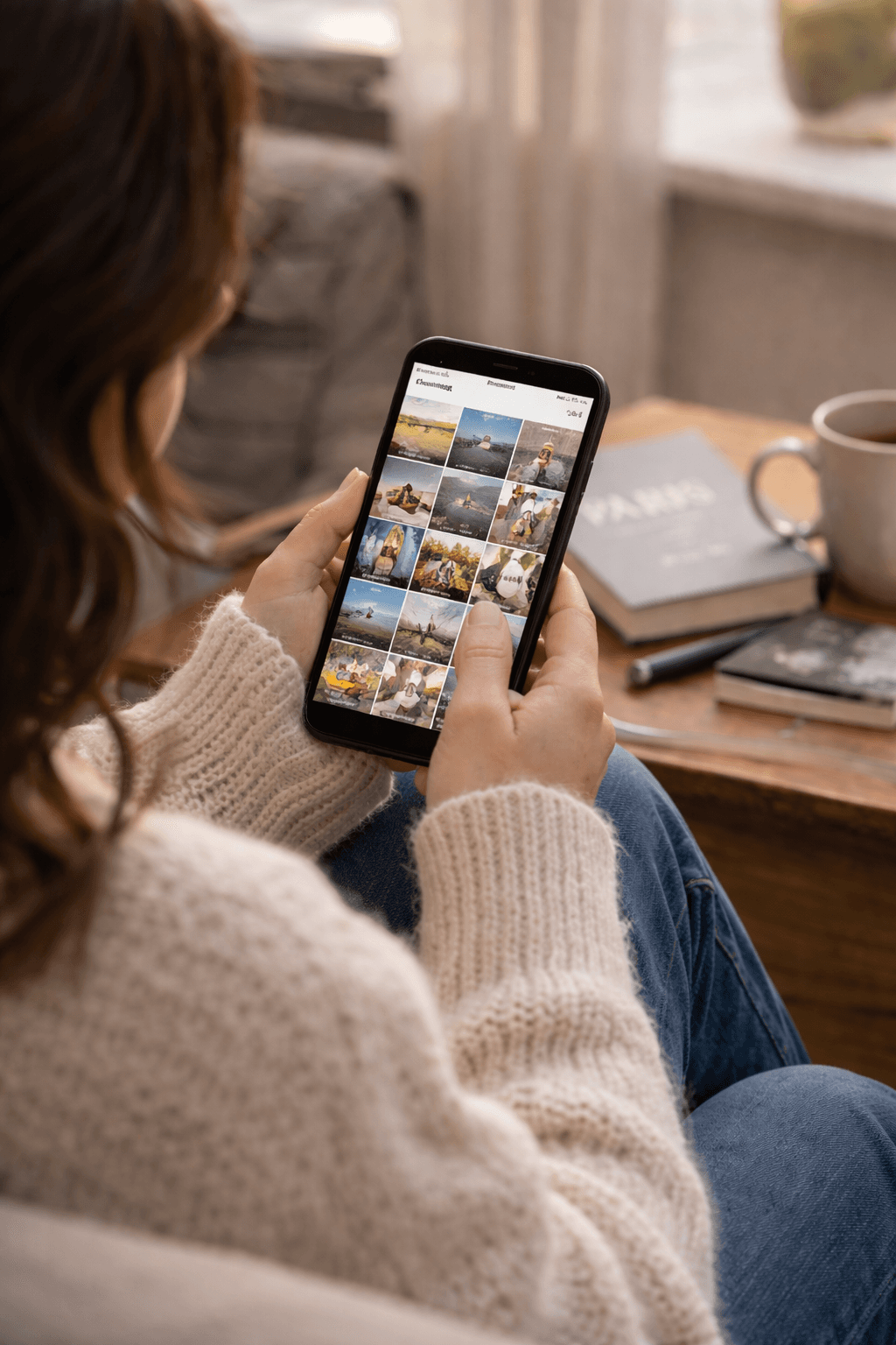 Browsing photos on a phone
